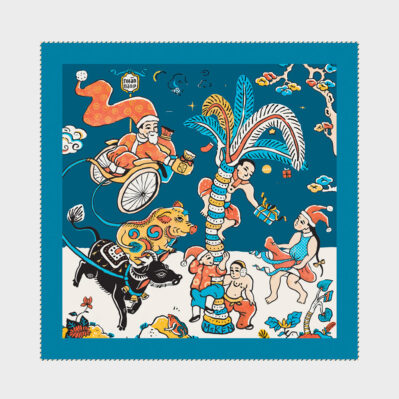 Xmas Square Silk Scarf 70cm