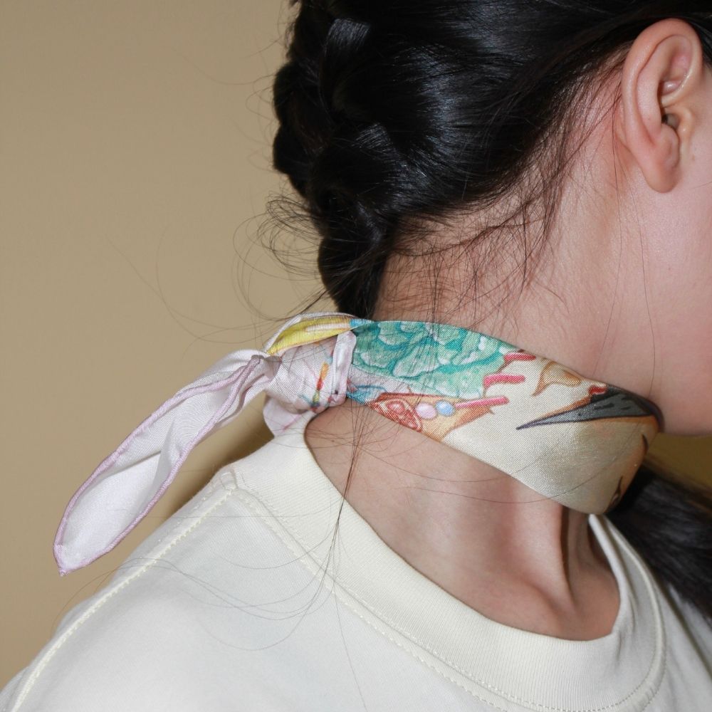 Youth Square Silk Scarf 45cm - Pink