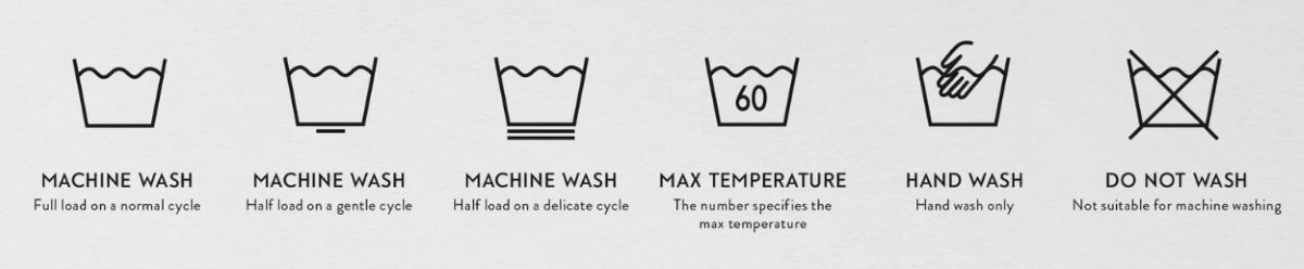 Washing cycle and machine symbols
