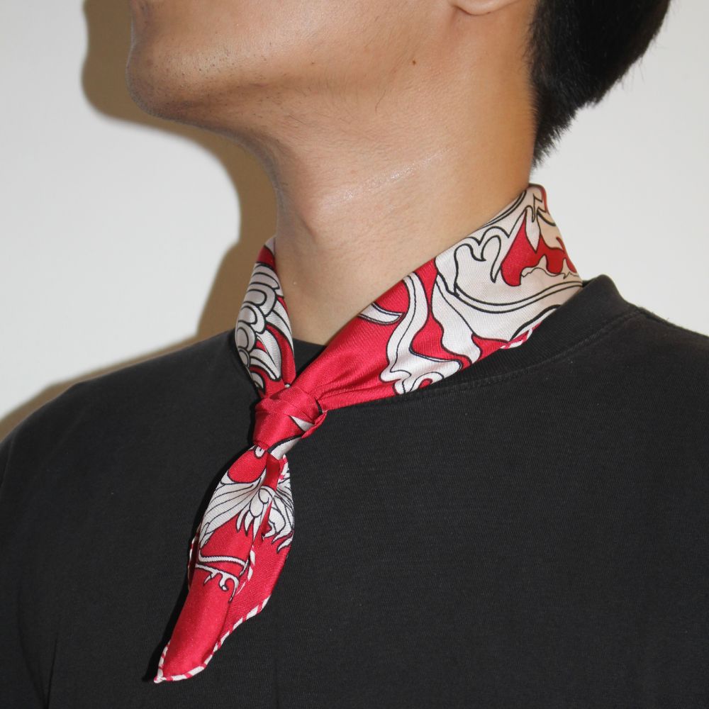 FELIX (For Men) Square Silk Scarf 55cm - Red