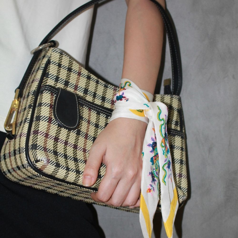 SAGE Silk Ribbonie Scarf - White