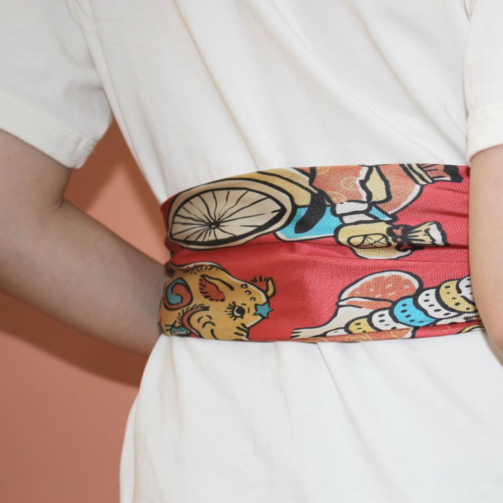 Xmas Square Silk Scarf 55cm - Red